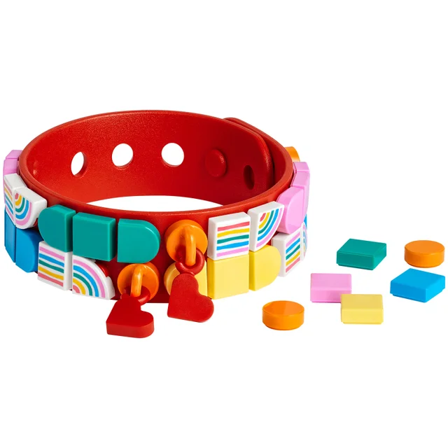 LEGO DOTS: Bracelet avec des Charms - Arc-en-Ciel, Kit Création Bijoux pour Enfant(41953)
