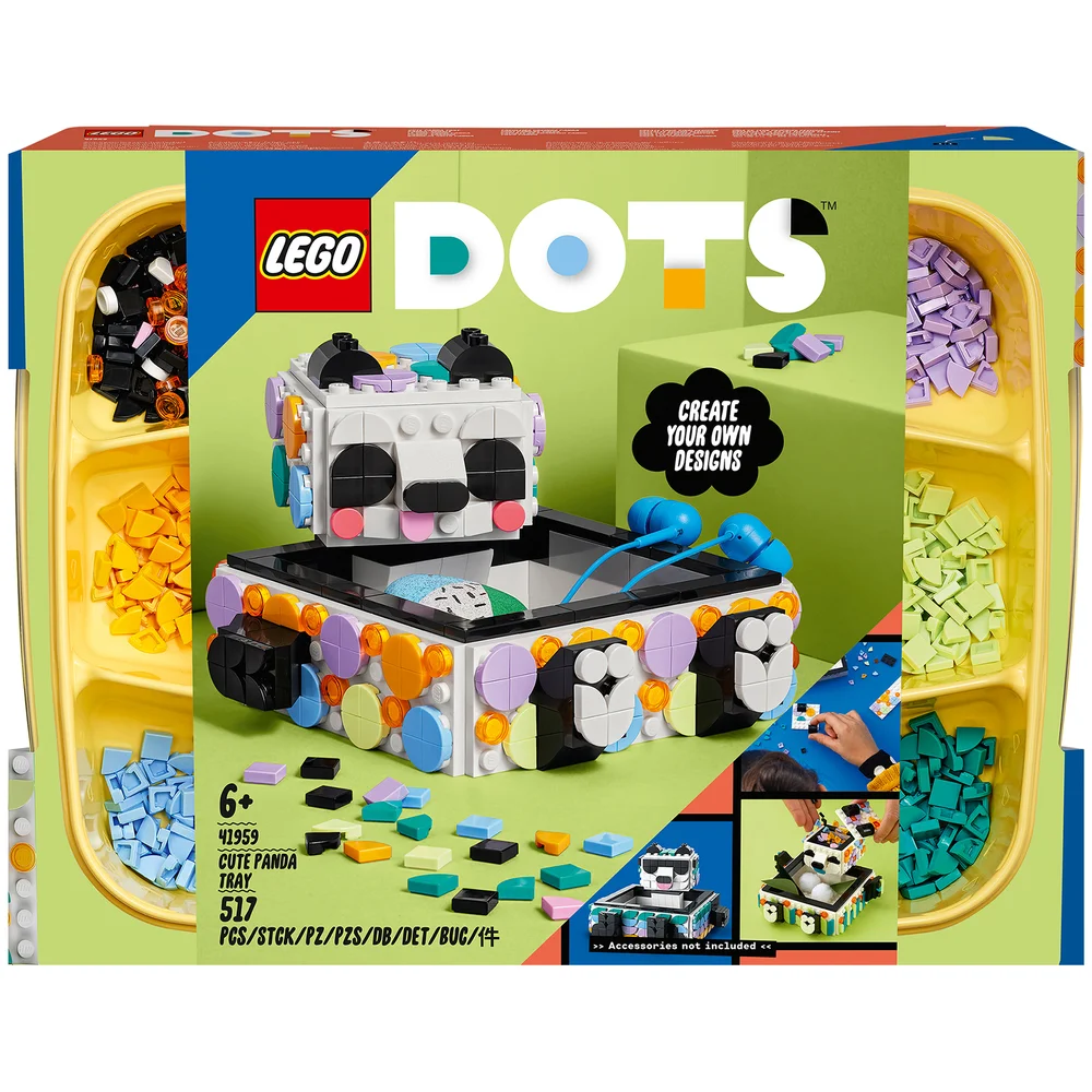 LEGO DOTS: Le Vide-poche Panda, Activité Manuelle pour Enfants, Boîte de Rangement(41959) Image 1