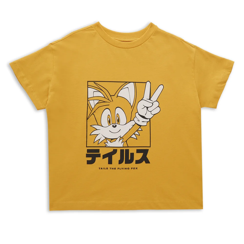 Sonic The Hedgehog Tails Face Kids' T-Shirt - Mustard - 3-4 ans Image 1