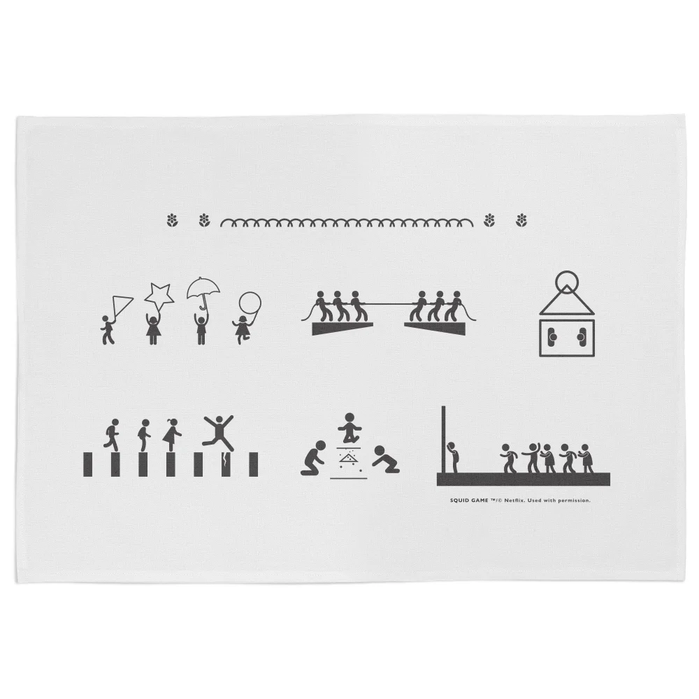 Squid Game Playground Games Tea Towel Image 1