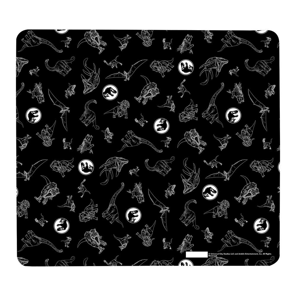 Jurassic Park Outline Dinosaurs Tapis de Souris Gaming - Petit Image 1