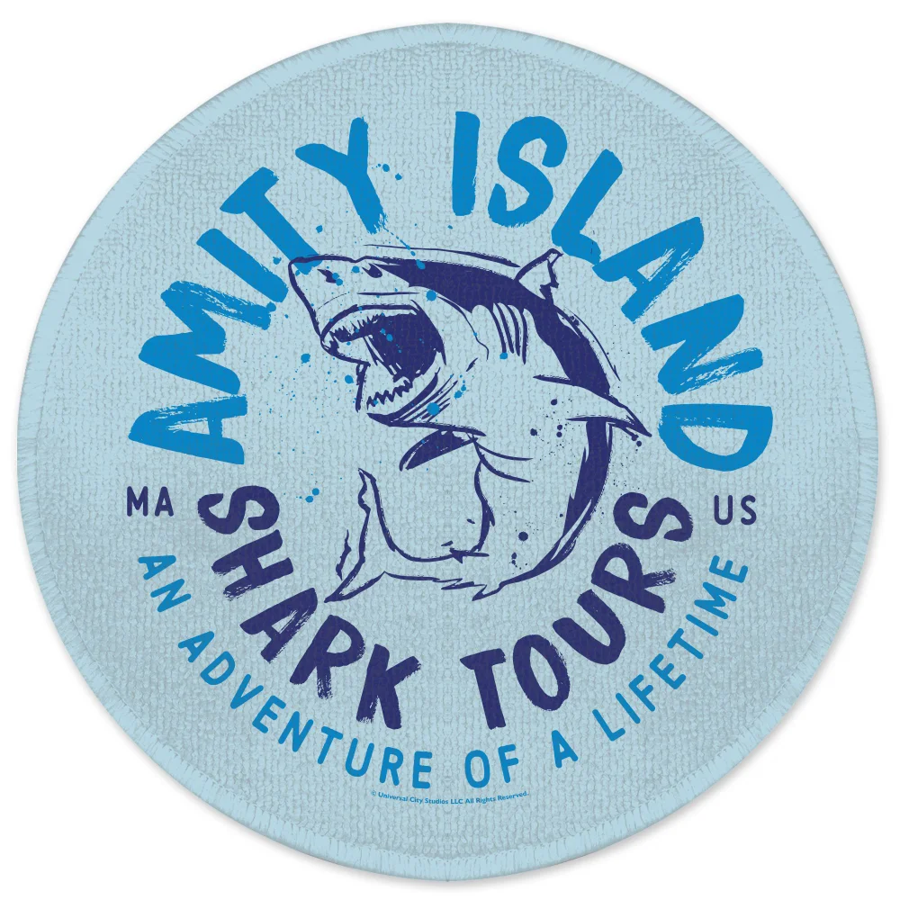 Jaws Amity Island Shark Tours Round Bath Mat Image 1