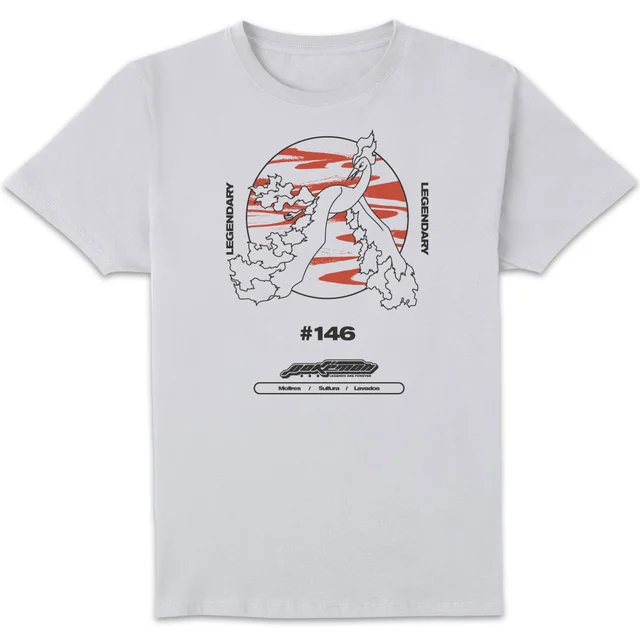 T-Shirt Pokémon Unisex Sulfura Legendary - Blanc