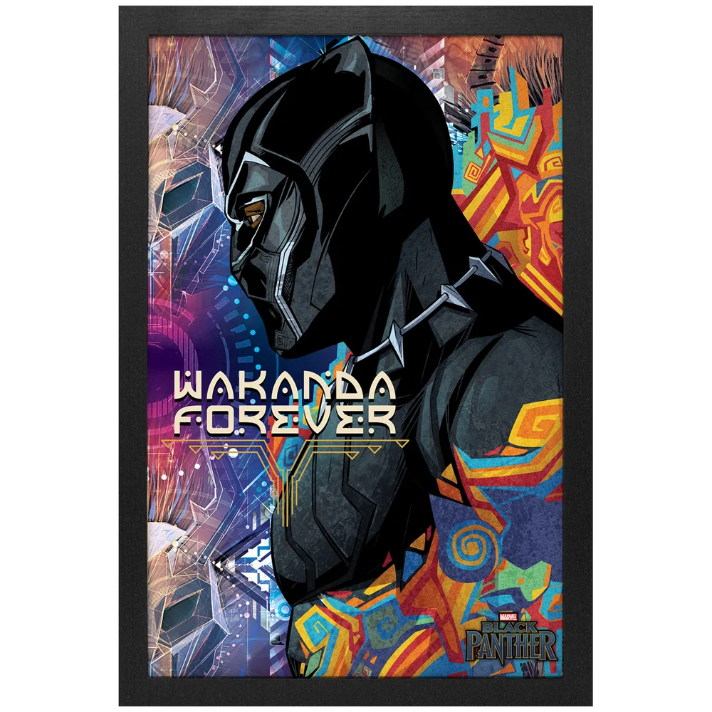 Marvel Black Panther Side Profile Framed Gel Coat Print Image 1
