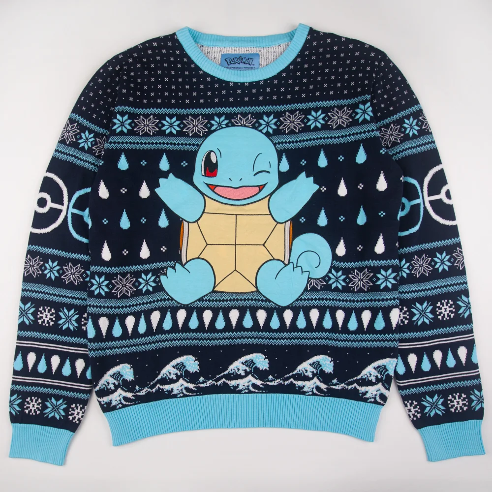 Pokémon Squirtle Knitted Christmas Jumper - XS Image 1