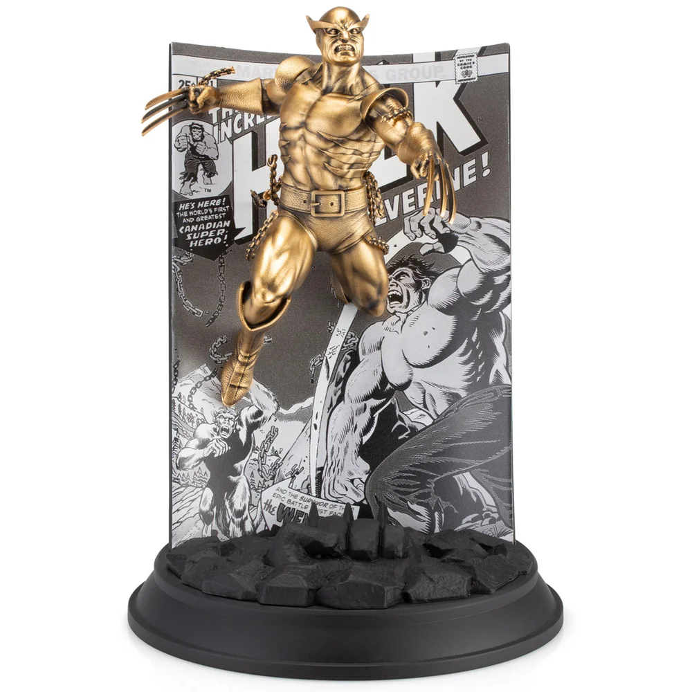 Royal Selangor Limited Edition Marvel Wolverine The Incredible Hulk #81 Gilt Figurine (200 Pieces Worldwide) Image 1