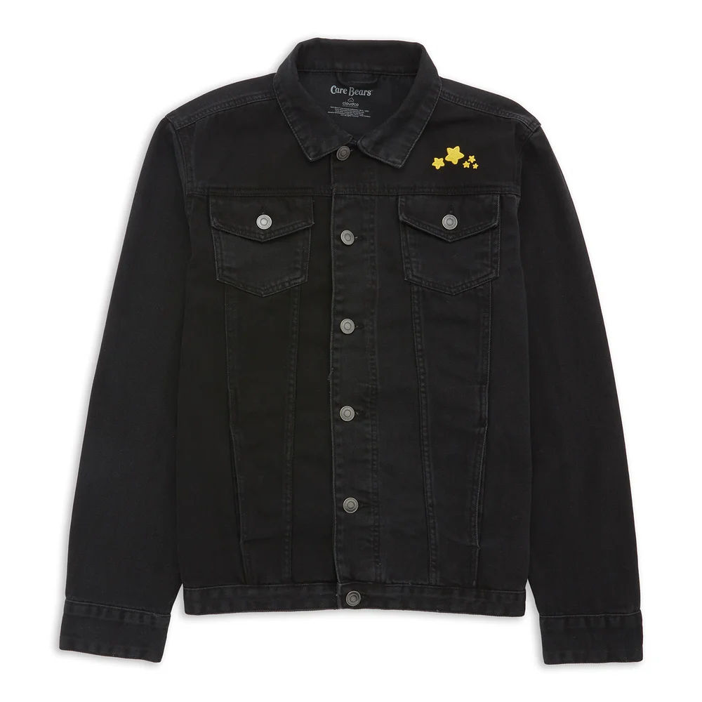 Care Bears In The Clouds Embroidered Denim Jacket - Black - S - Noir Image 1