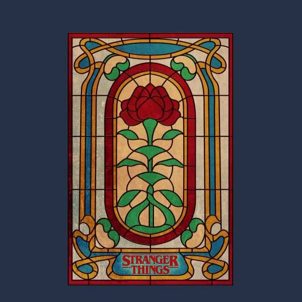 Hoodie Stranger Things Stain Glass Window- Bleu Marine