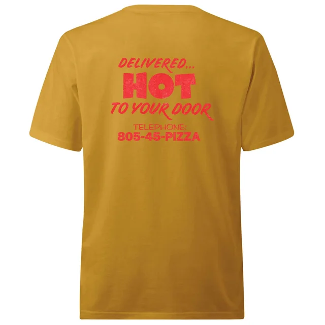 T-Shirt Unisexe Stranger Things Surfer Boy Pizza - Moutarde