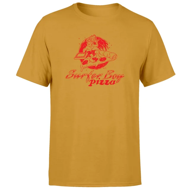 T-Shirt Unisexe Stranger Things Surfer Boy Pizza - Moutarde