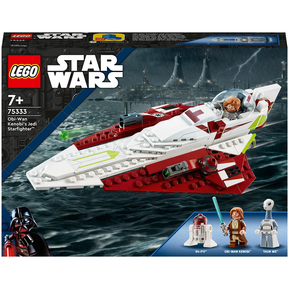 LEGO Star Wars: Le Chasseur Jedi d’Obi-Wan Kenobi, Jouet, Figurine Taun We et Droïde (75333) Image 1