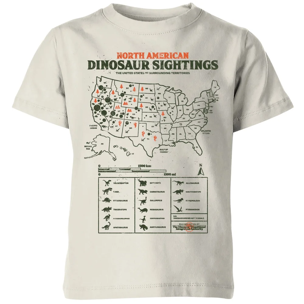 Jurassic World Dinosaur Sightings Kids' T-Shirt - Cream - 7-8 ans Image 1