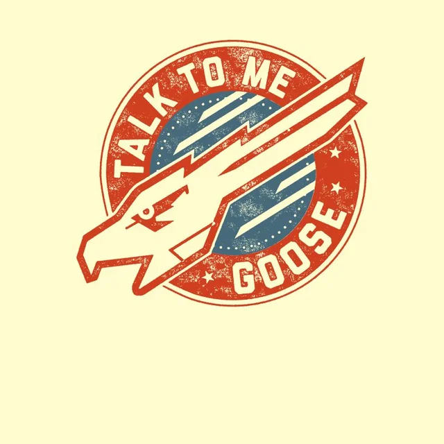 T-Shirt Top Gun Talk To Me Goose Unisexe - Blanc Vintage