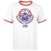T-Shirt Top Gun Tournoi de volley-ball Unisexe - Blanc/Rouge