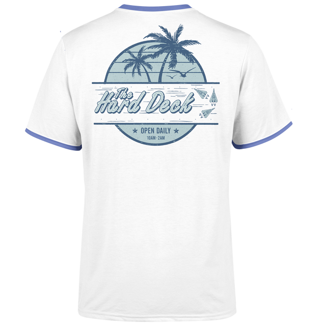 T-Shirt Top Gun Hard Deck Unisexe - Bleu Marine / Blanc