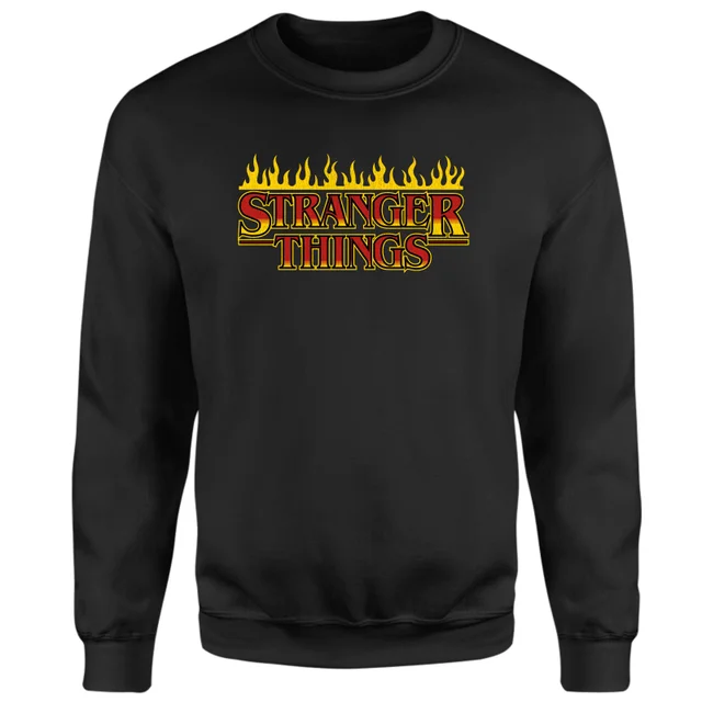 Pull Stranger Things Logo Flammes - Noir
