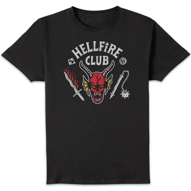 T-Shirt Vintage Unisexe Stranger Things Hellfire Club - Noir