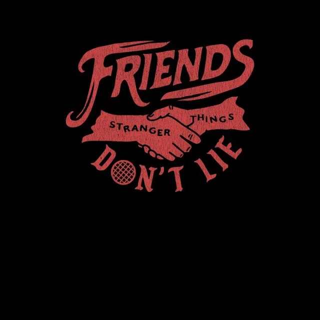 T-Shirt Unisexe Stranger Things Friends Don't Lie - Noir