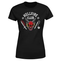 T-Shirt Femme Stranger Things Hellfire Club Vintage - Noir - undefined undefined