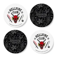 Ensemble de sous-verres ronds Stranger Things Hellfire Club