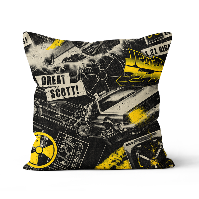 Coussin carré Retour vers le futur 1,21 gigawatts