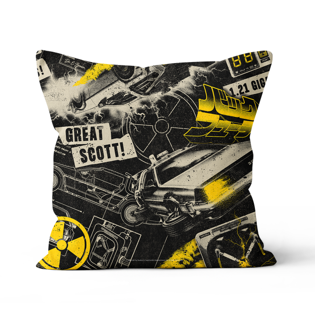 Coussin carré Retour vers le futur 1,21 gigawatts