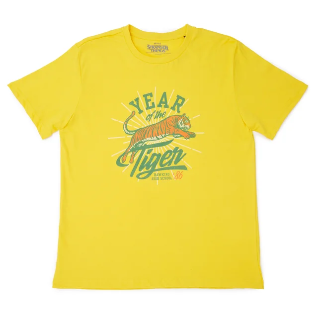 T-Shirt Stranger Things Year Of The Tiger - Jaune