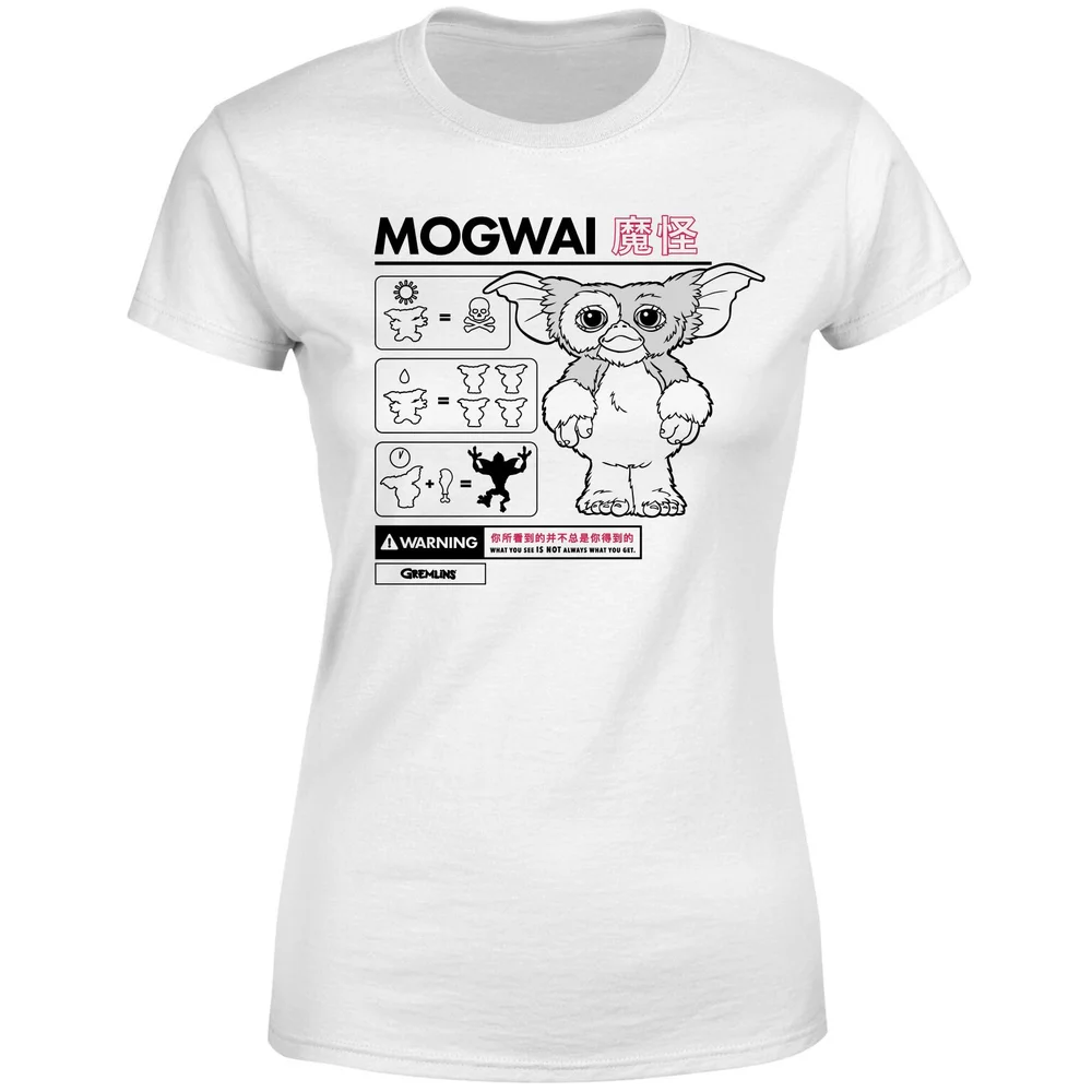 Gremlins Mogwai Instructional Women's T-Shirt - White - XS Image 1