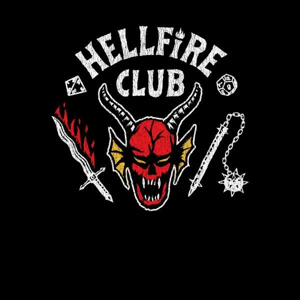 Sweat à capuche Stranger Things Hellfire Club Vintage - Noir