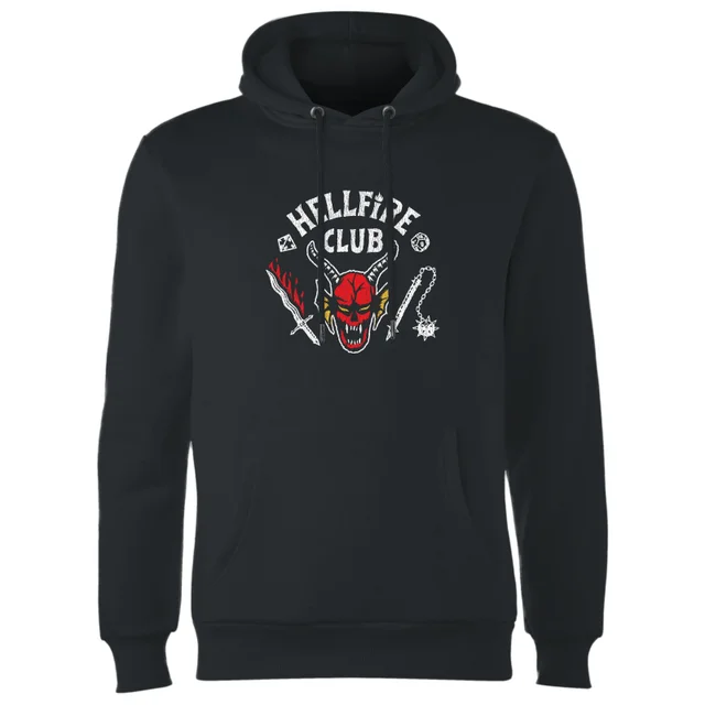 Sweat à capuche Stranger Things Hellfire Club Vintage - Noir