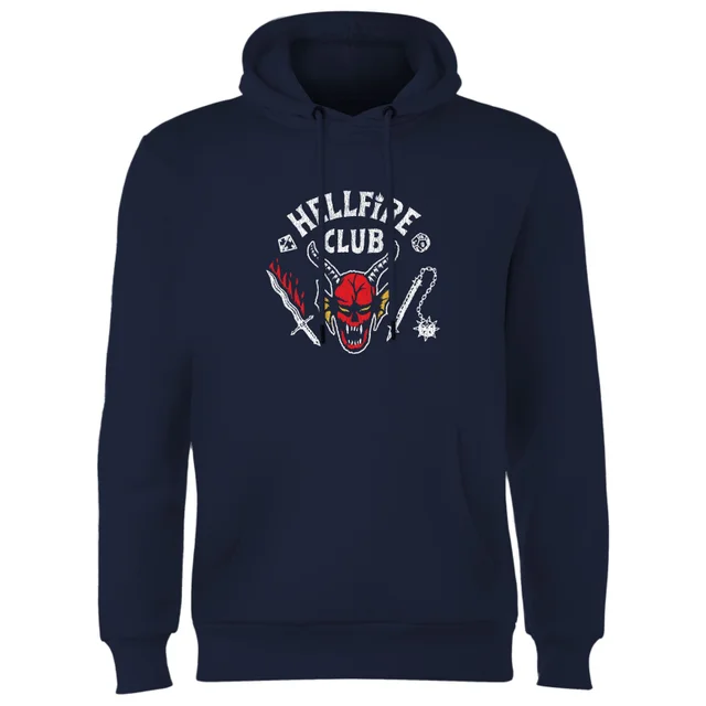 Sweat à capuche Stranger Things Hellfire Club Vintage - Bleu Marine