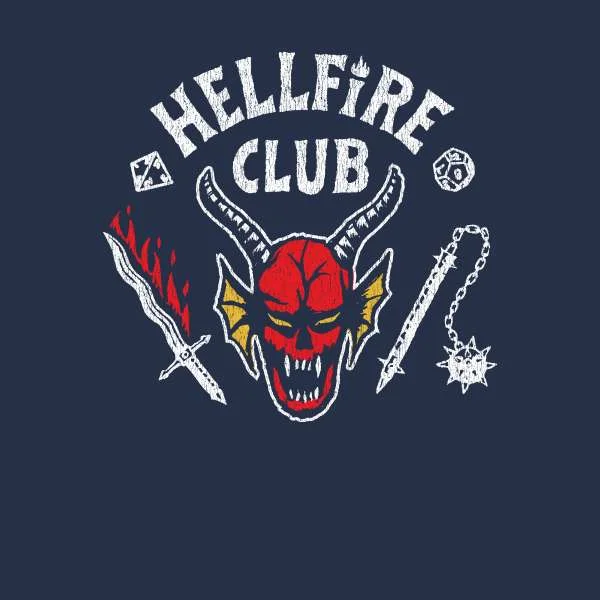 Sweat à capuche Stranger Things Hellfire Club Vintage - Bleu Marine