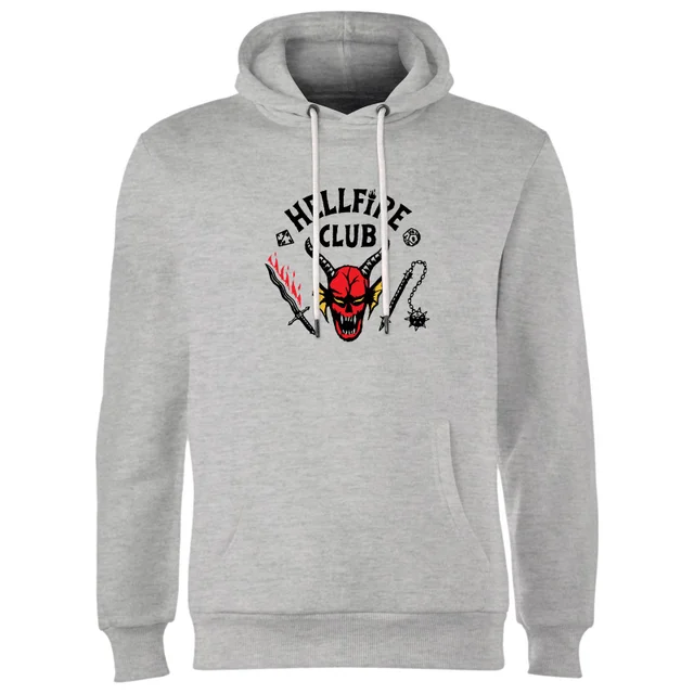 Sweat à capuche Stranger Things Hellfire Club - Gris