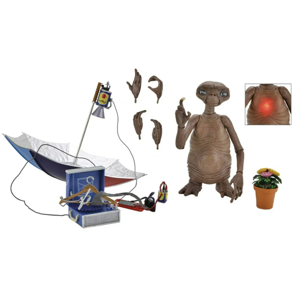NECA E.T. The Extra-Terrestrial 40th Anniversary Deluxe Ultimate E.T. with LED Chest 7 Inch Scale Action Figure Image 1