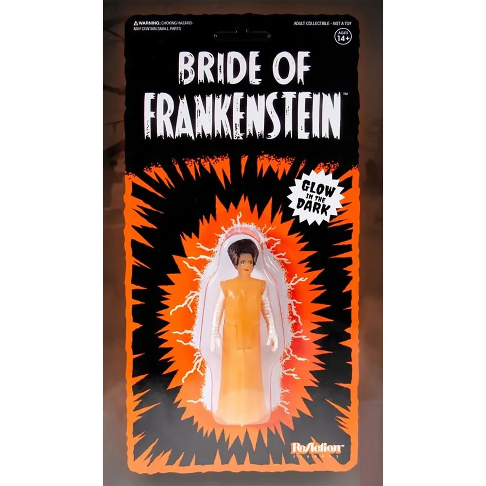 ReAction - 3.75 Inch Action Figure: Universal Monsters / New Series 2 - The Bride Of Frankenstein (Glow Version) Image 1