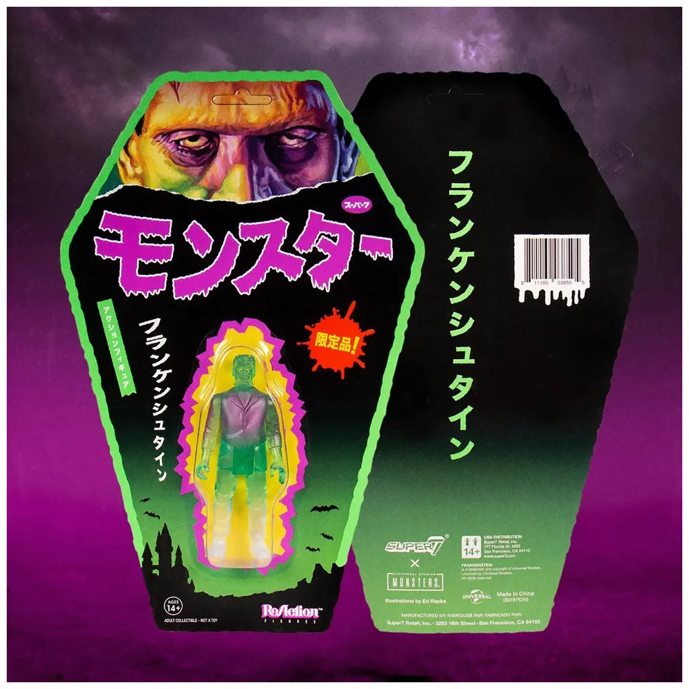 ReAction - 3.75 Inch Action Figure: Universal Monsters / New Series 2 - Frankenstein (Exclusive Package Version) Image 1