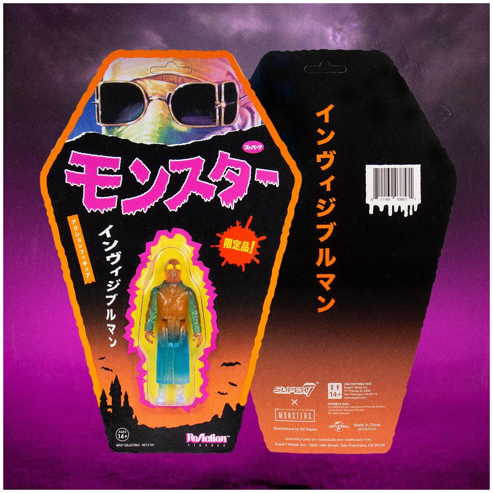 ReAction - 3.75 Inch Action Figure: Universal Monsters / New Series 2 - The Invisible Man (Exclusive Package Version) Image 1