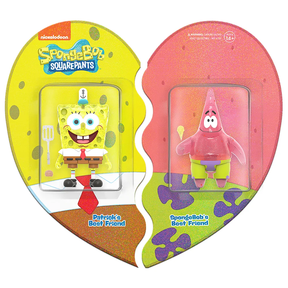 SpongeBob SquarePants ReAction Figures 2-Pack - SpongeBob and Patrick (Glitter) Image 1