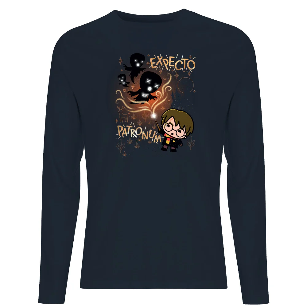Harry Potter Kids Expecto Patronum Men's Long Sleeve T-Shirt - Navy - S - Navy Image 1
