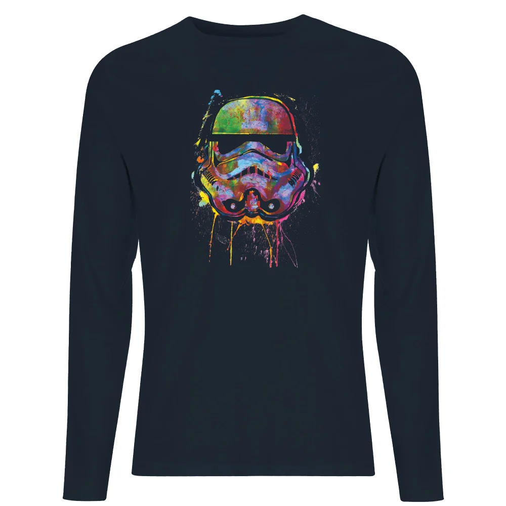 Star Wars Paint Splat Stormtrooper Men's Long Sleeve T-Shirt - Navy - S Image 1