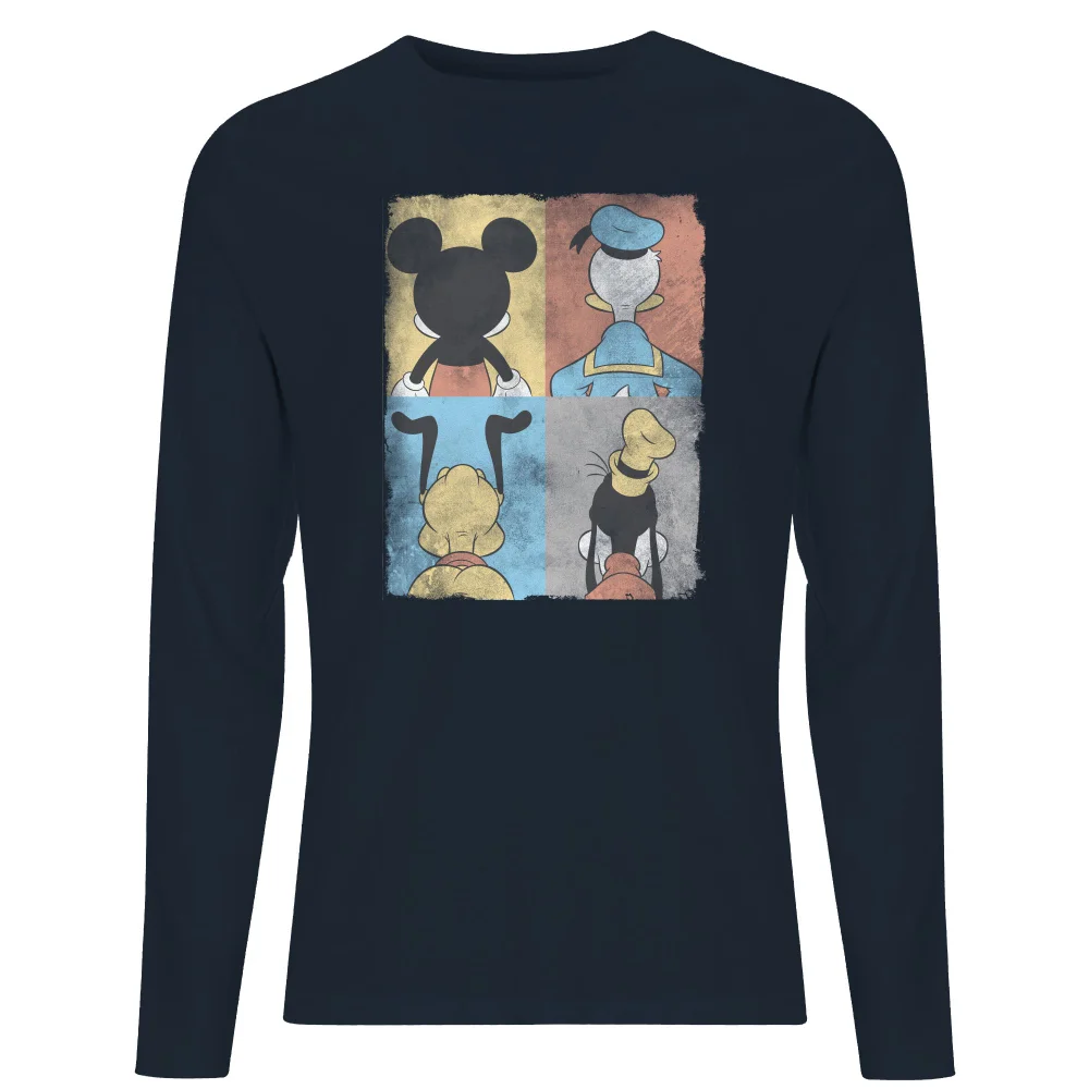 Donald Duck Mickey Mouse Pluto Goofy Tiles Men's Long Sleeve T-Shirt - Navy - S Image 1