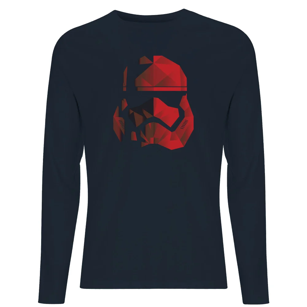Star Wars Jedi Cubist Trooper Helmet Black Men's Long Sleeve T-Shirt - Navy - S - Navy Image 1