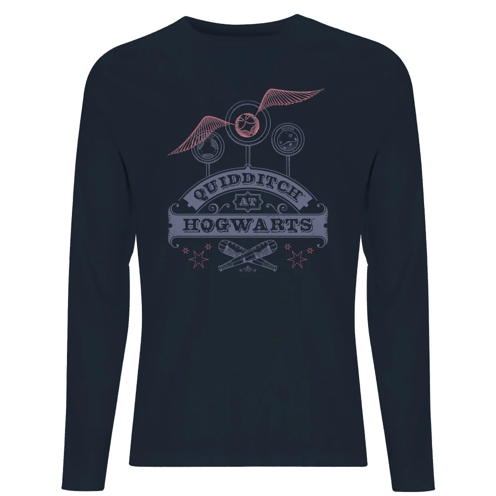 Harry Potter Quidditch At Hogwarts Men's Long Sleeve T-Shirt - Navy - M Image 1