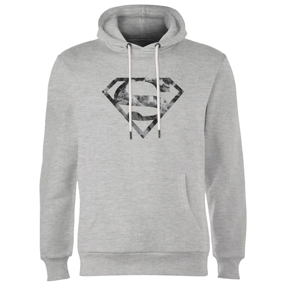 Marble Superman Logo Hoodie - Grey - S Image 1