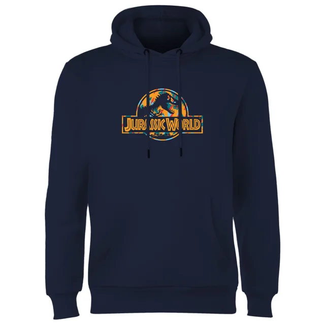 Jurassic Park Logo Tropical Hoodie - Navy