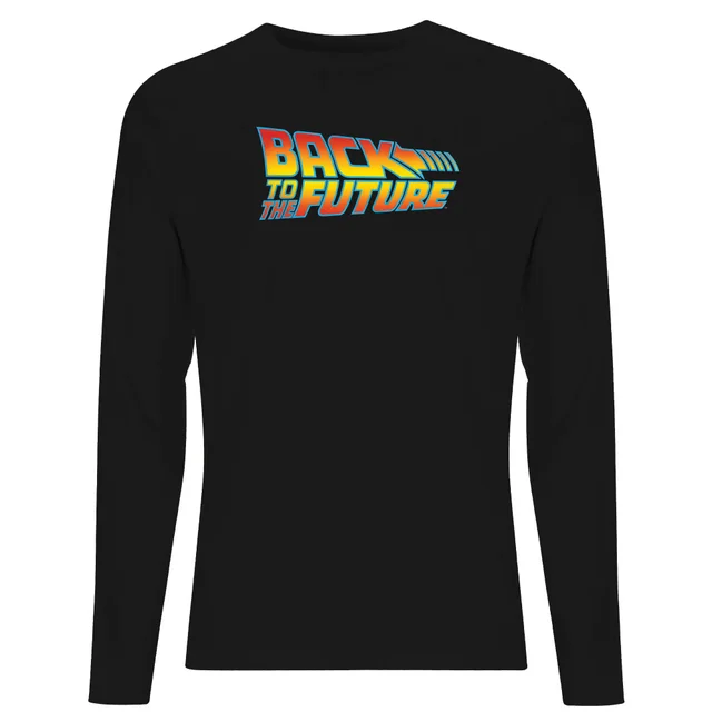 Back To The Future Classic Logo Men's Long Sleeve T-Shirt - Black