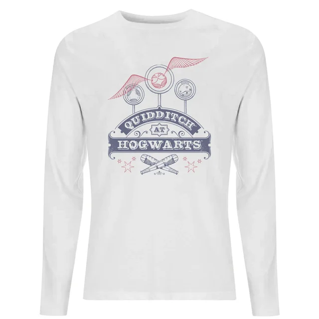 Harry Potter Quidditch At Hogwarts Men's Long Sleeve T-Shirt - White