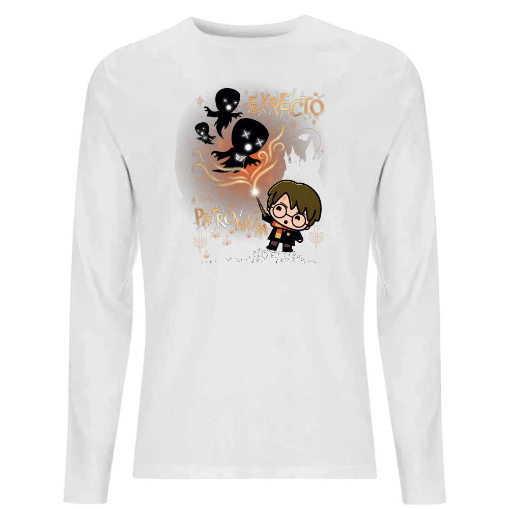 Harry Potter Kids Expecto Patronum Men's Long Sleeve T-Shirt - White - S Image 1