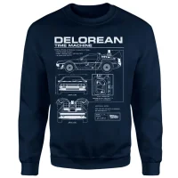 Back To The Future Delorean Schematic Sweatshirt - Navy
