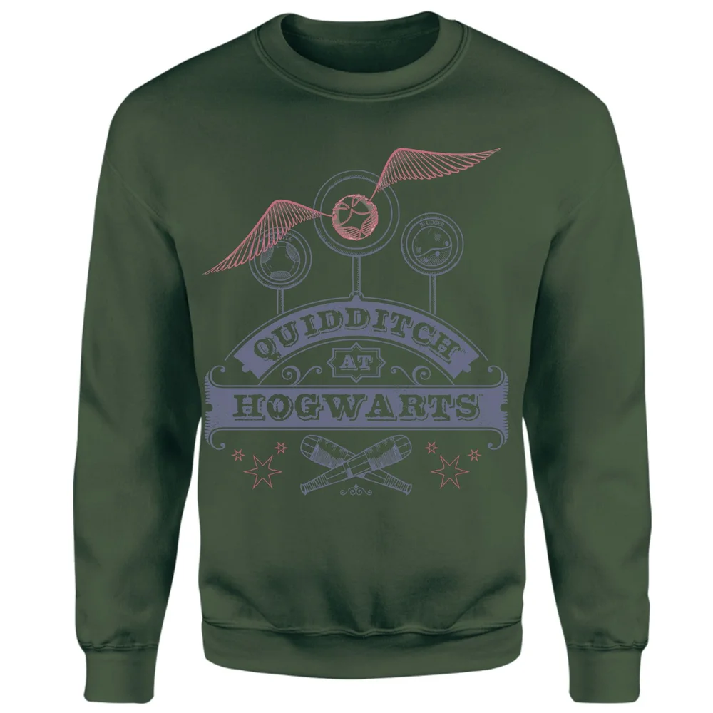 Harry Potter Quidditch At Hogwarts Sweatshirt - Green - S Image 1